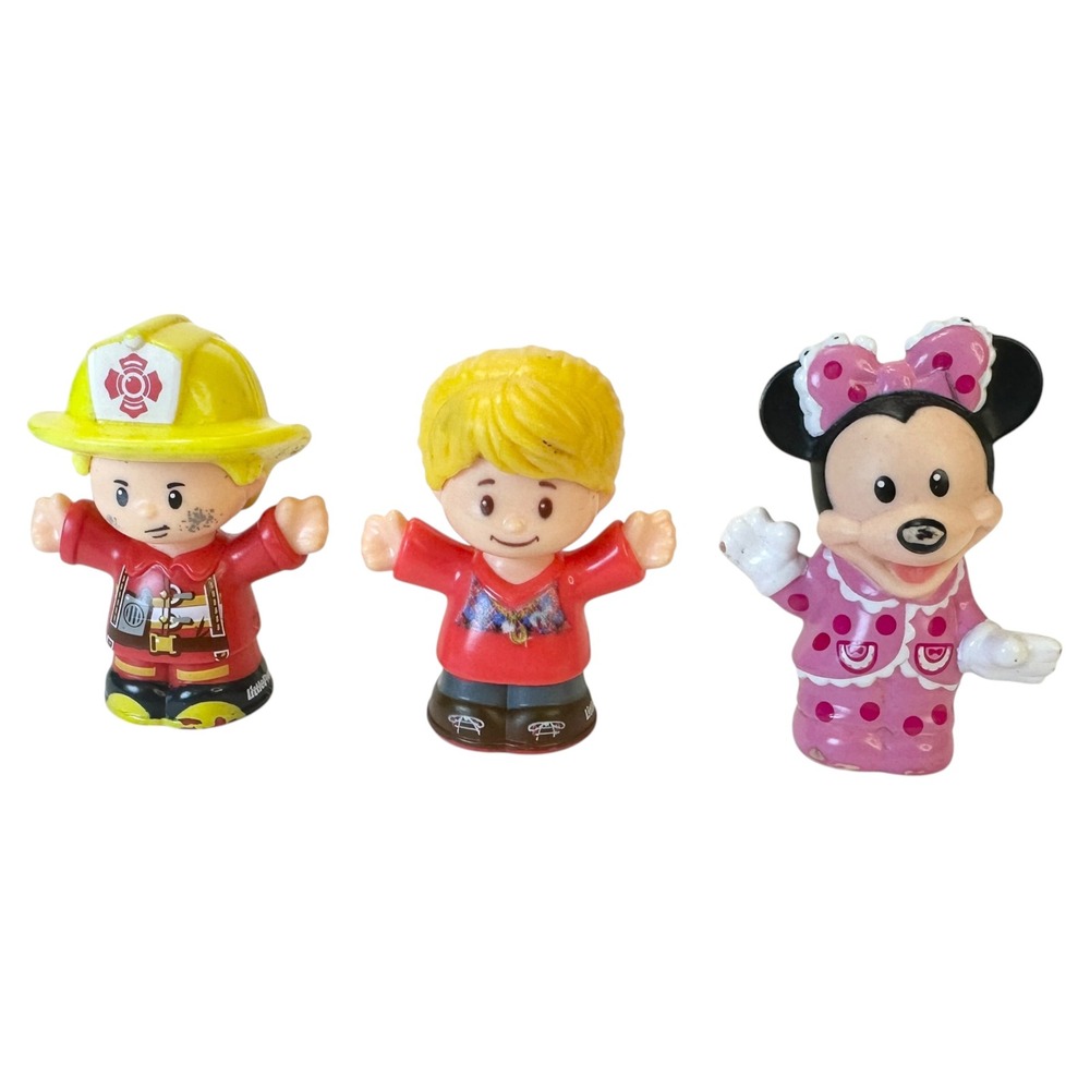 Fisher-Price Little People Figure Lot Minnie Mouse Firefighter Girl Boy Disney